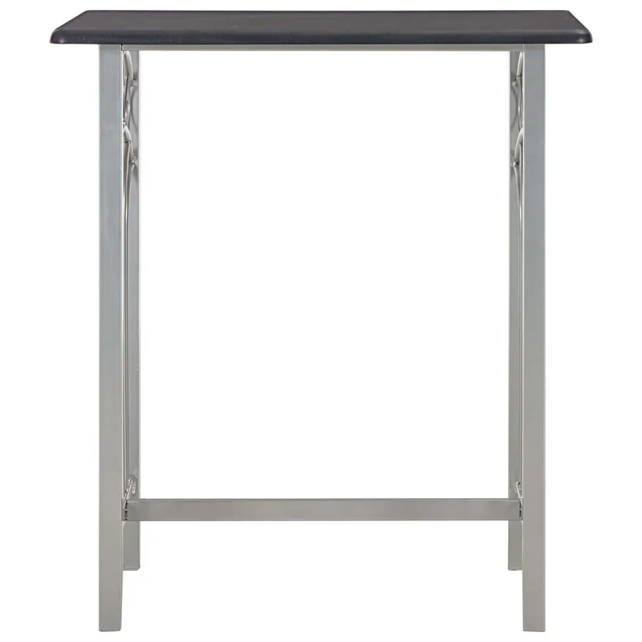 Ensemble de bar 3 pcs Bois et acier Noir - 3