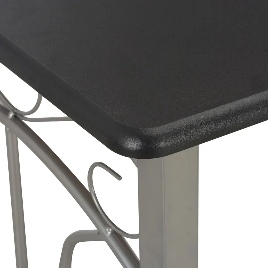 Ensemble de bar 3 pcs Bois et acier Noir - 5