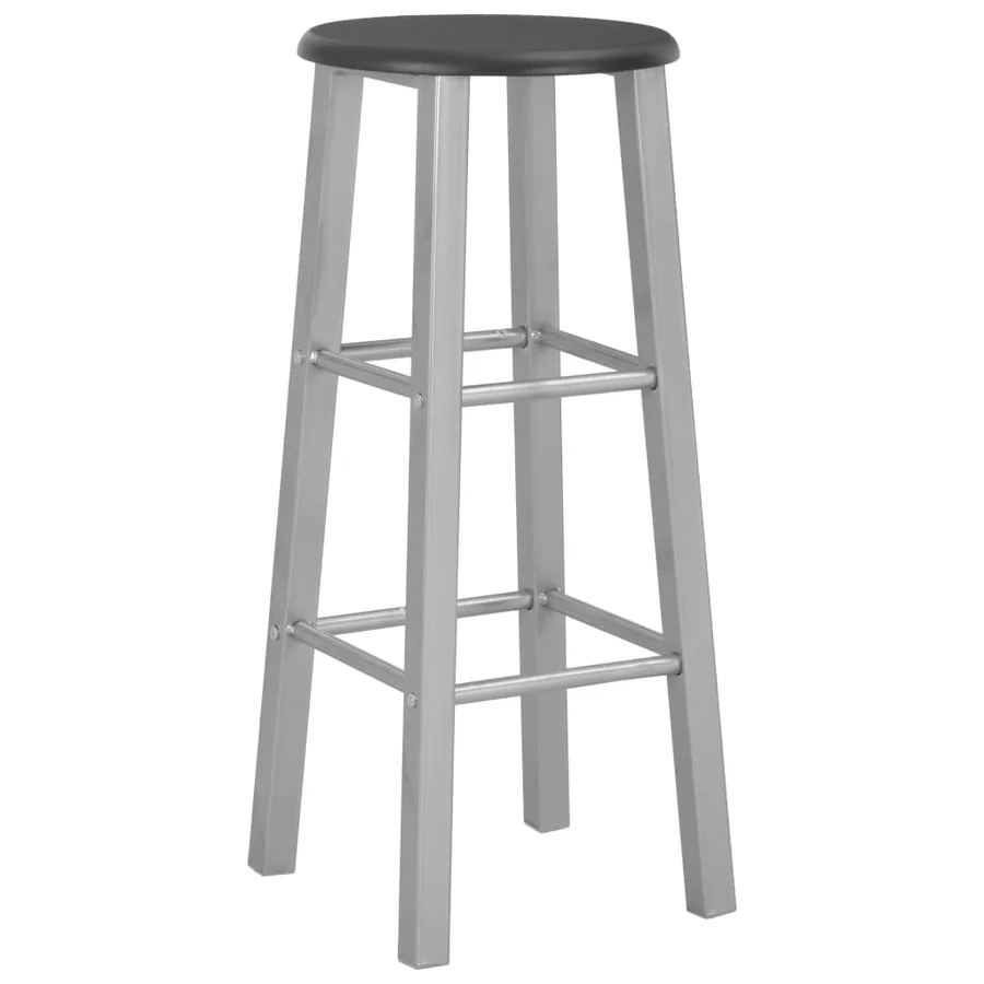 Ensemble de bar 3 pcs Bois et acier Noir - 6