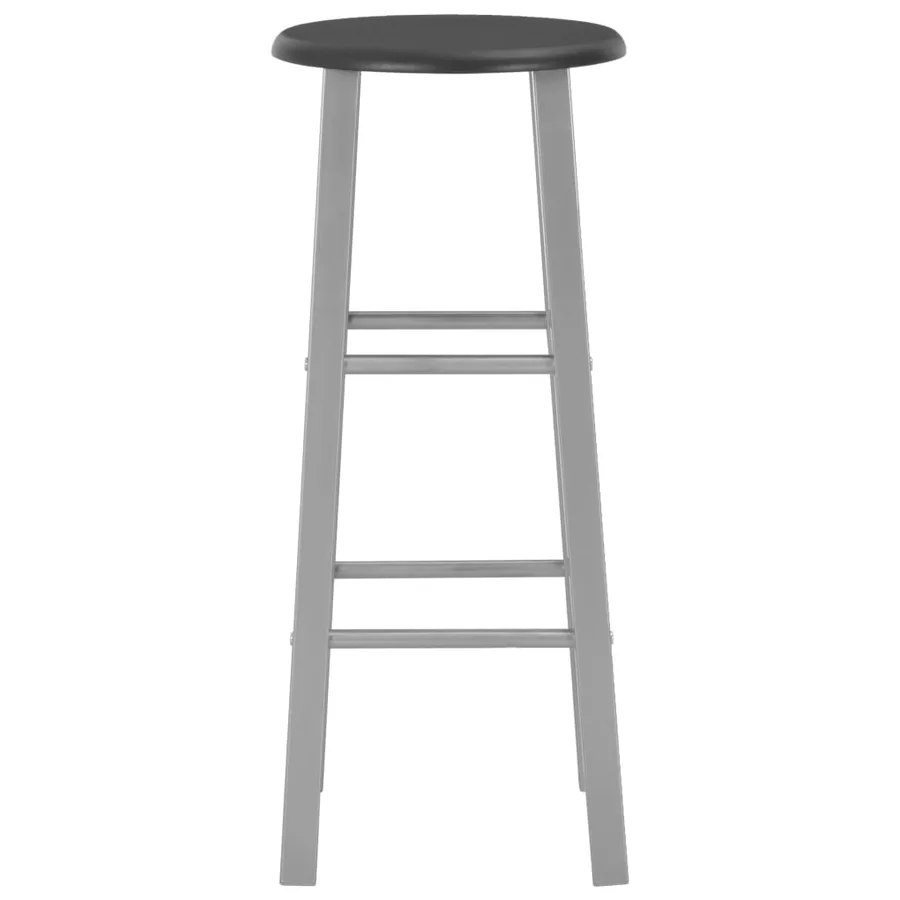 Ensemble de bar 3 pcs Bois et acier Noir - 7