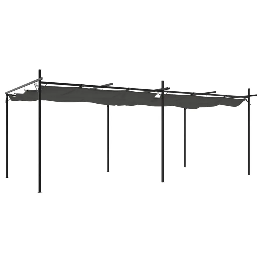Pergola avec toit rétractable anthracite 589x292x230 cm - 2