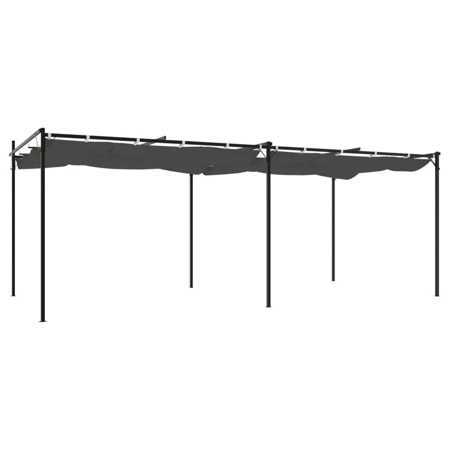 Pergola avec toit rétractable anthracite 589x292x230 cm - 5