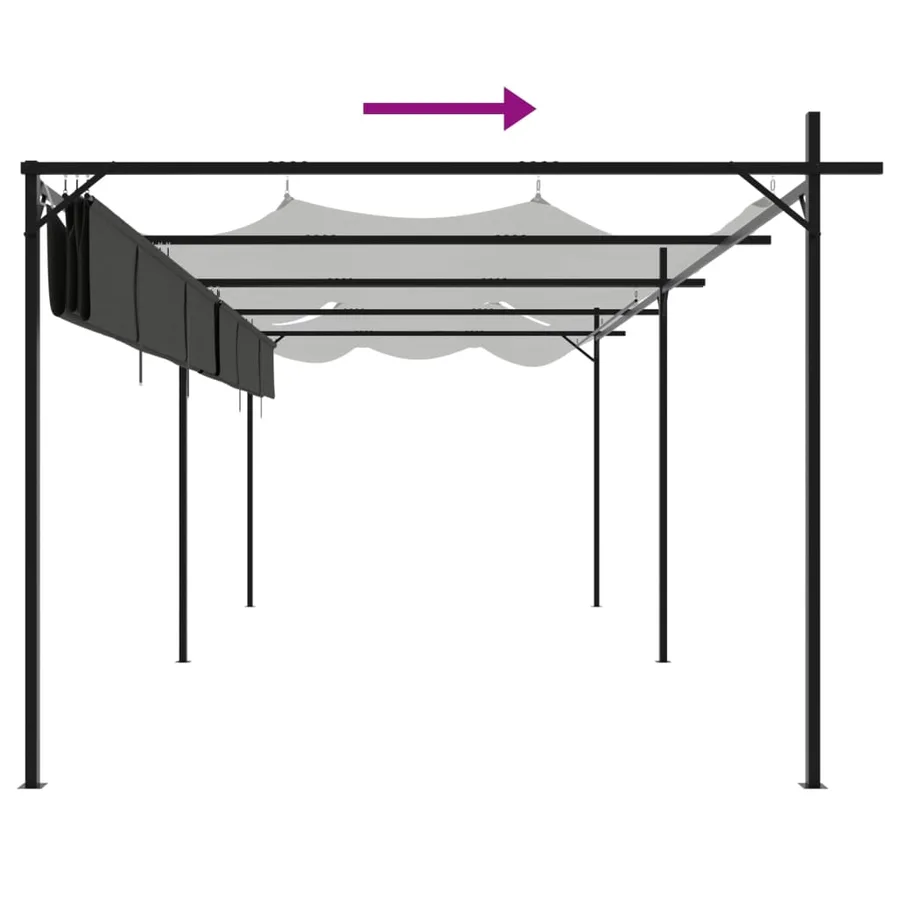 Pergola avec toit rétractable anthracite 589x292x230 cm - 6