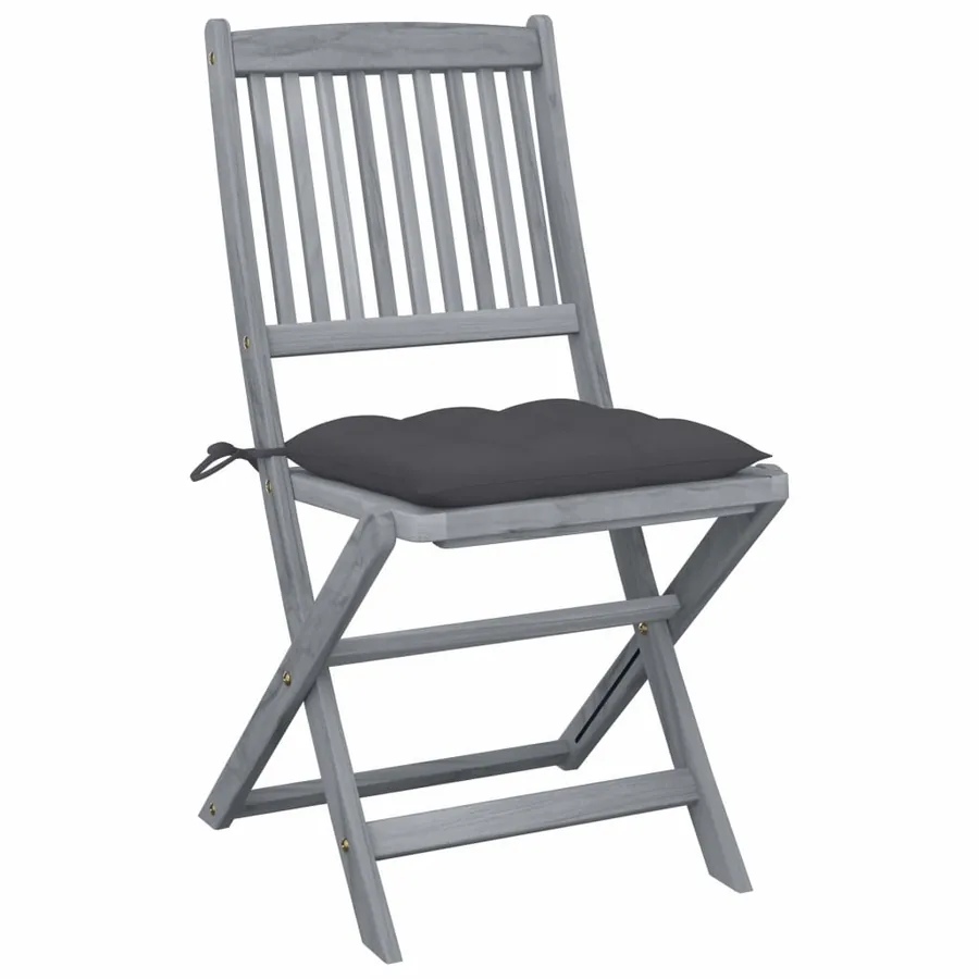 Chaises pliables d'extérieur lot de 6 et coussins Bois d'acacia - 2