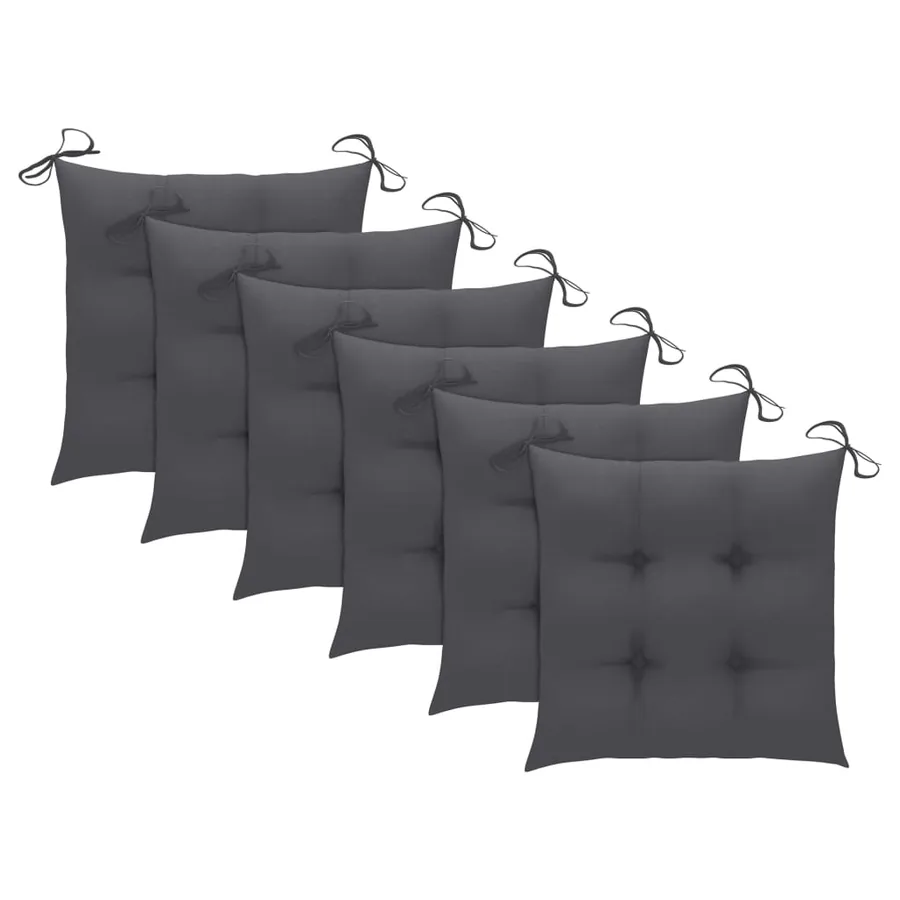 Chaises pliables d'extérieur lot de 6 et coussins Bois d'acacia - 9