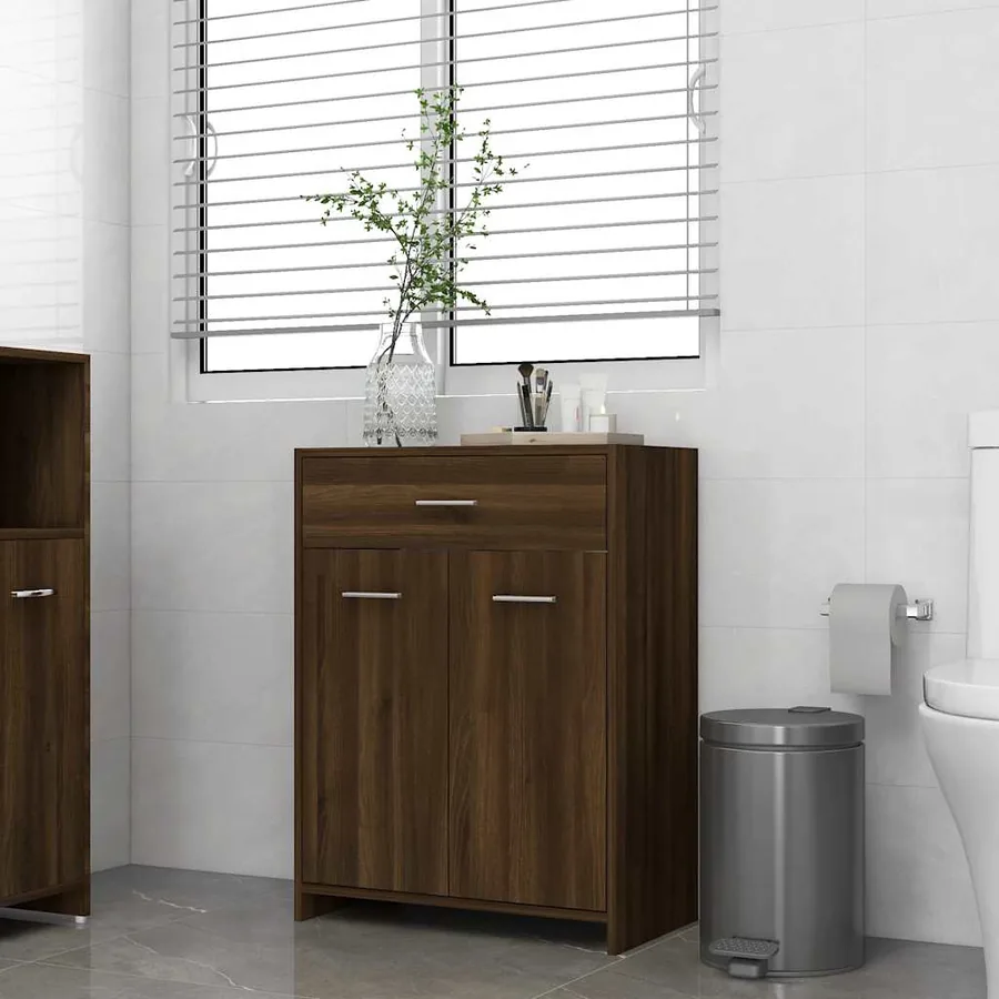 Armoire de bain Chêne marron 60x33x80 cm Bois d'ingénierie