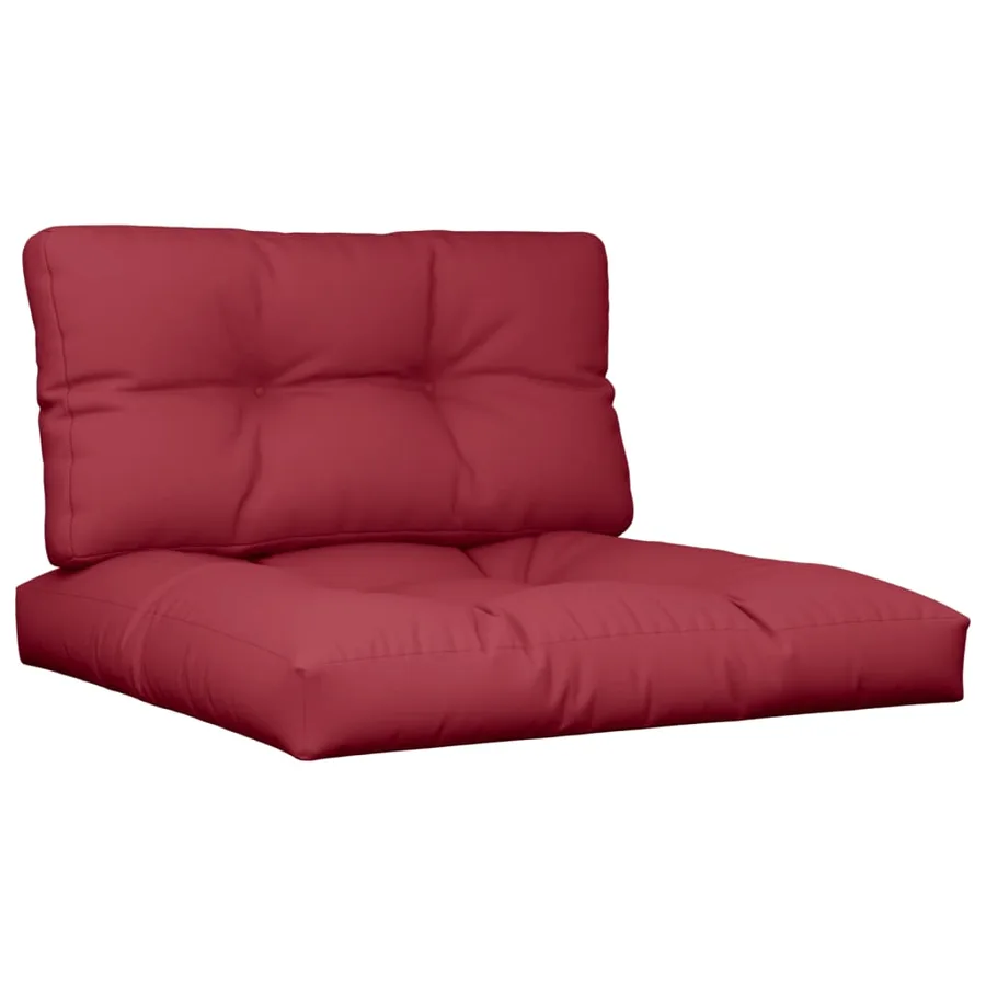 Coussins de palette lot de 2 rouge bordeaux tissu - 2