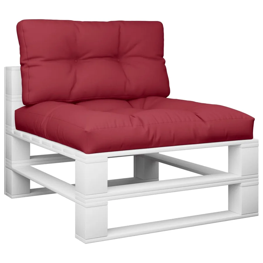 Coussins de palette lot de 2 rouge bordeaux tissu - 3