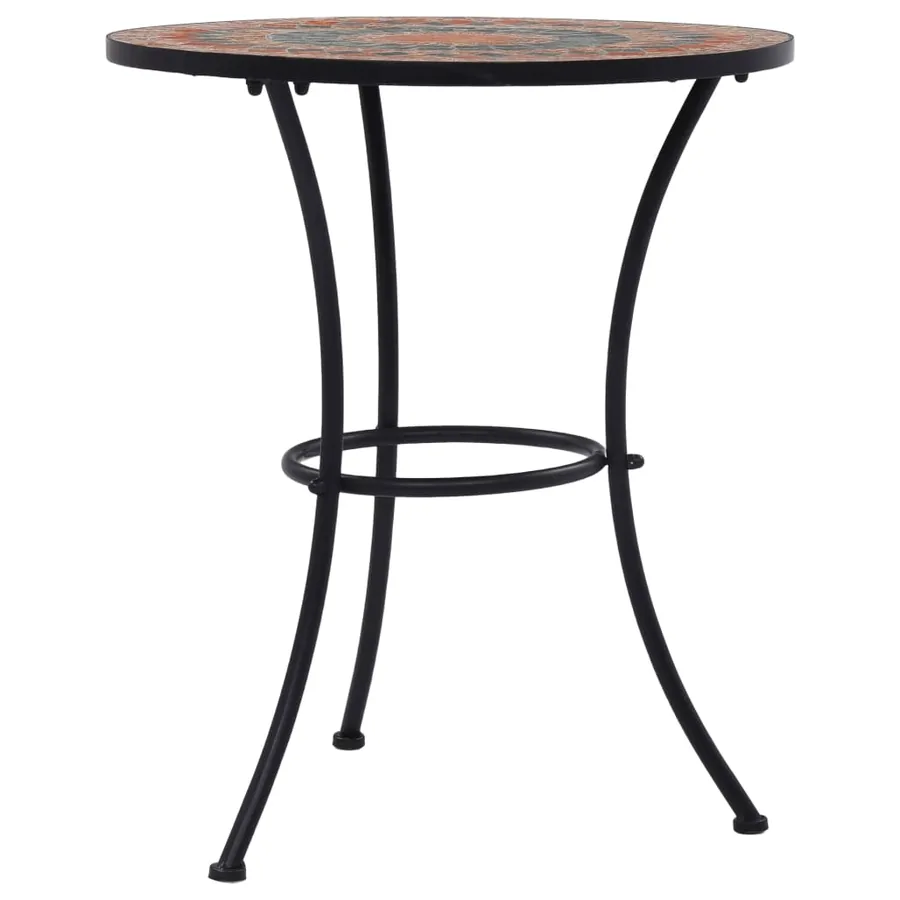 Table de bistro mosaïque Orange/gris 60 cm Céramique - 2