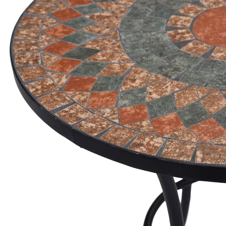 Table de bistro mosaïque Orange/gris 60 cm Céramique - 4
