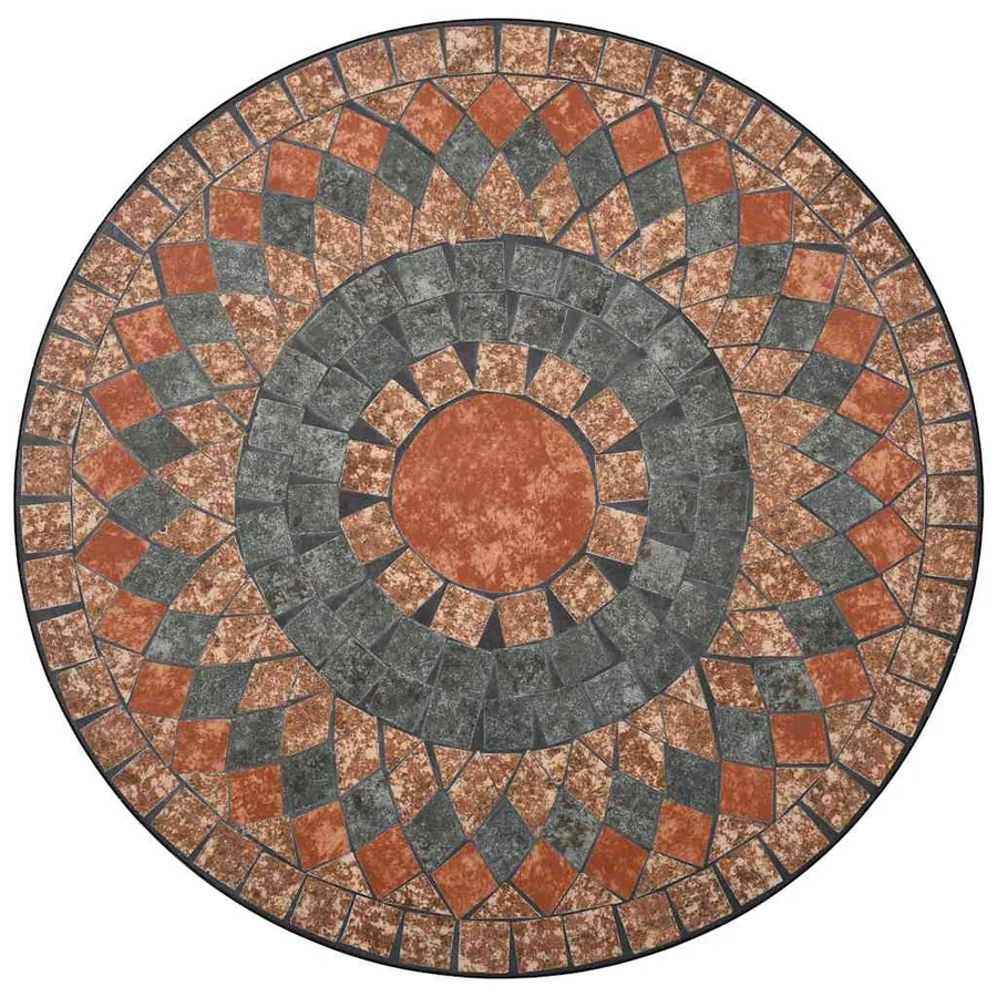 Table de bistro mosaïque Orange/gris 60 cm Céramique - 7
