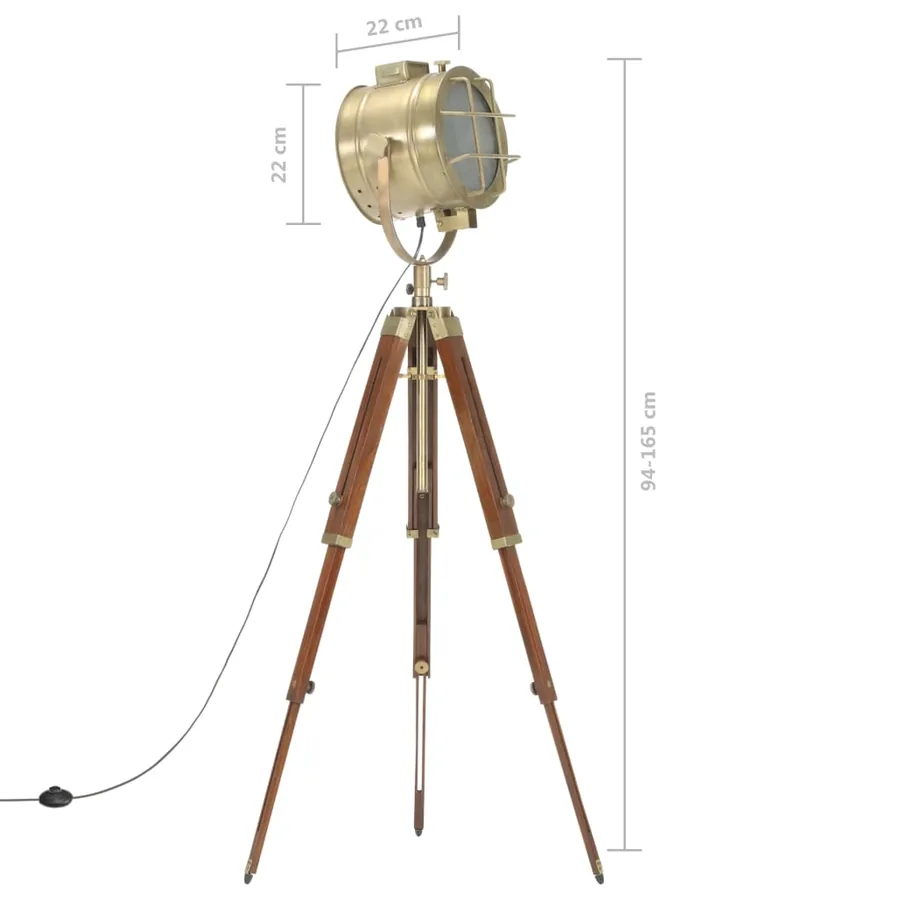Lampadaire à trépied bois de manguier massif 165 cm - 14