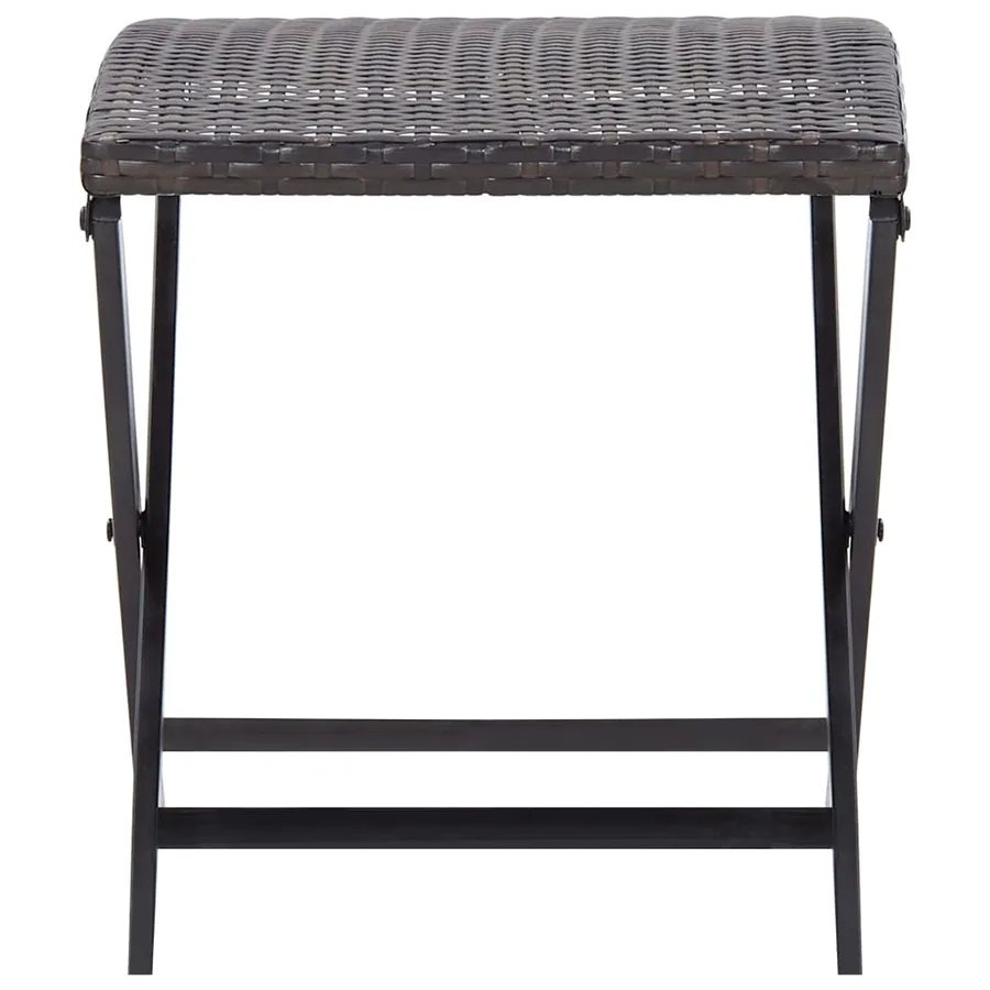 Tabouret pliable Résine tressée Marron - 2