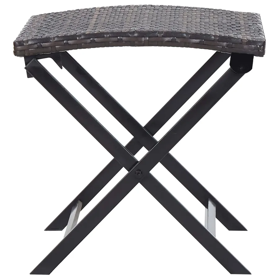 Tabouret pliable Résine tressée Marron - 3