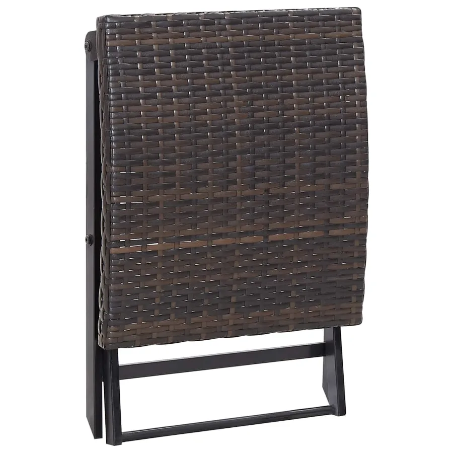 Tabouret pliable Résine tressée Marron - 4