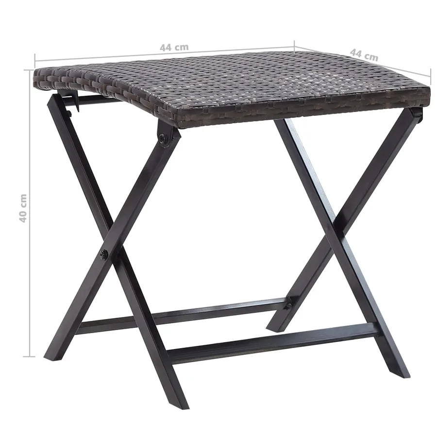 Tabouret pliable Résine tressée Marron - 6