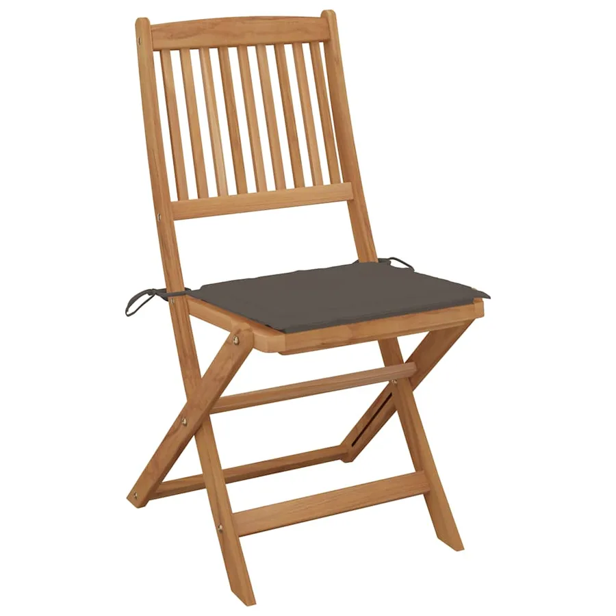 Chaises pliables de jardin lot de 6 avec coussins Bois d'acacia - 3