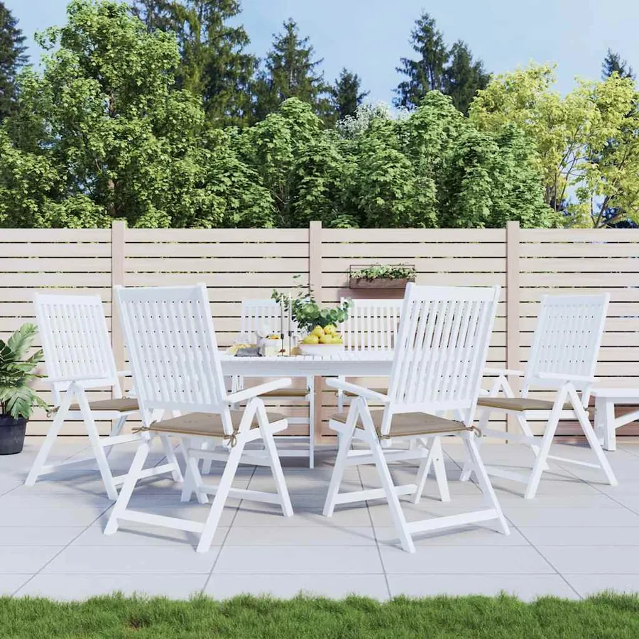 Coussins de chaise jardin lot de 6 taupe 40x40x4cm tissu oxford