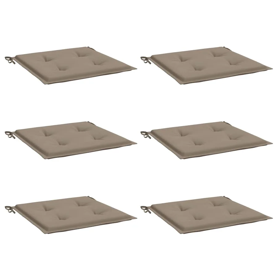Coussins de chaise jardin lot de 6 taupe 40x40x4cm tissu oxford - 3