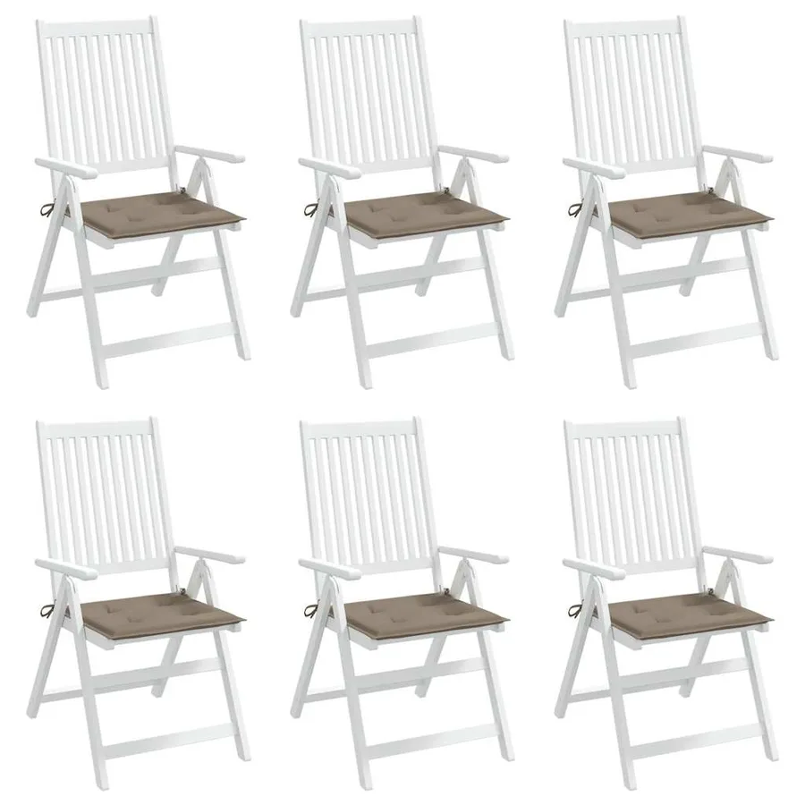 Coussins de chaise jardin lot de 6 taupe 40x40x4cm tissu oxford - 4