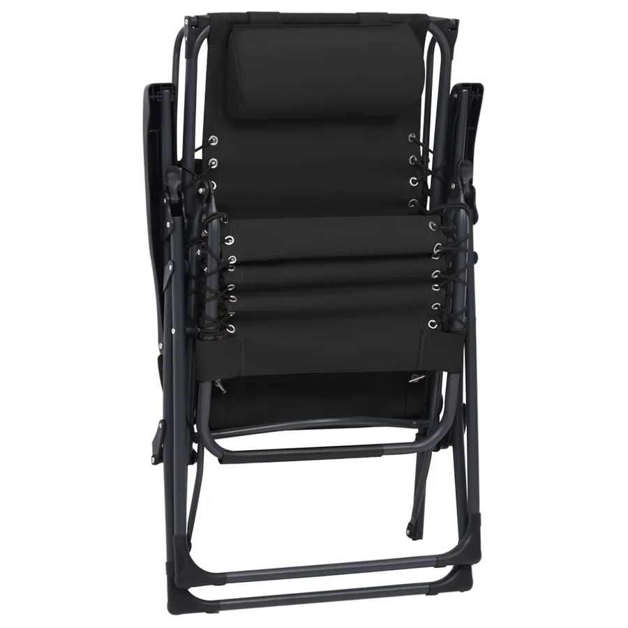 Chaises pliables de terrasse lot de 2 Textilène Noir - 7
