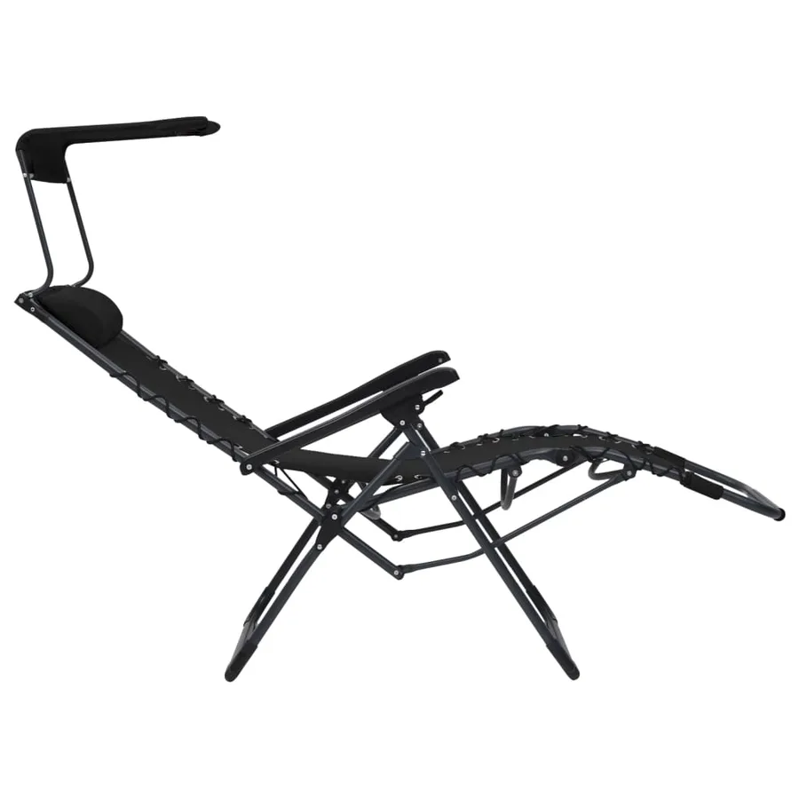 Chaises pliables de terrasse lot de 2 Textilène Noir - 8