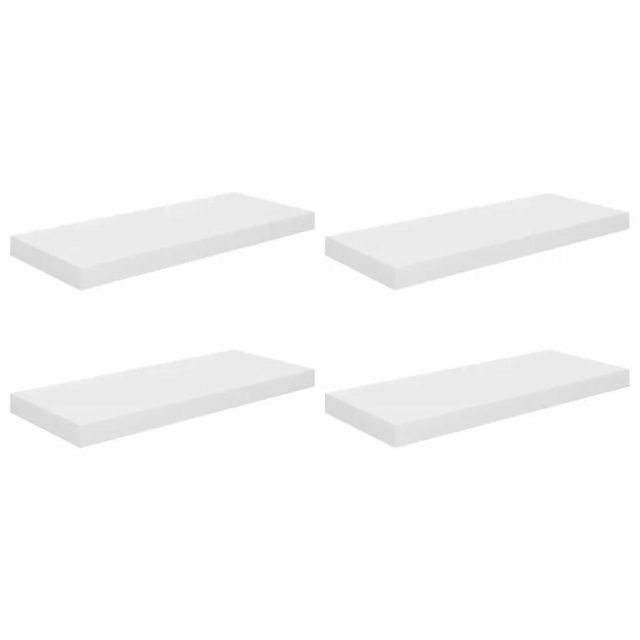 Étagère murale flottante 4 pcs Blanc brillant 60x23,5x3,8cm MDF - 2