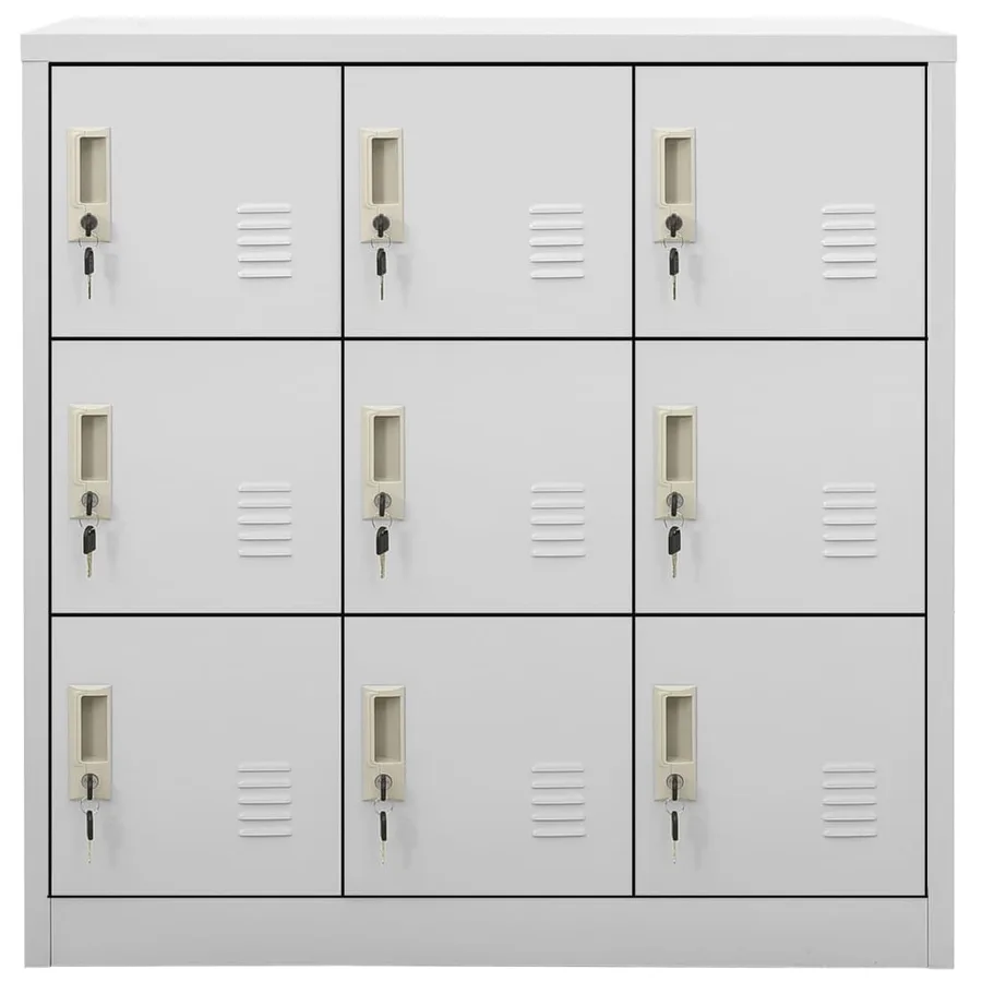 Armoires à casiers 2 pcs Gris clair 90x45x92,5 cm Acier - 3