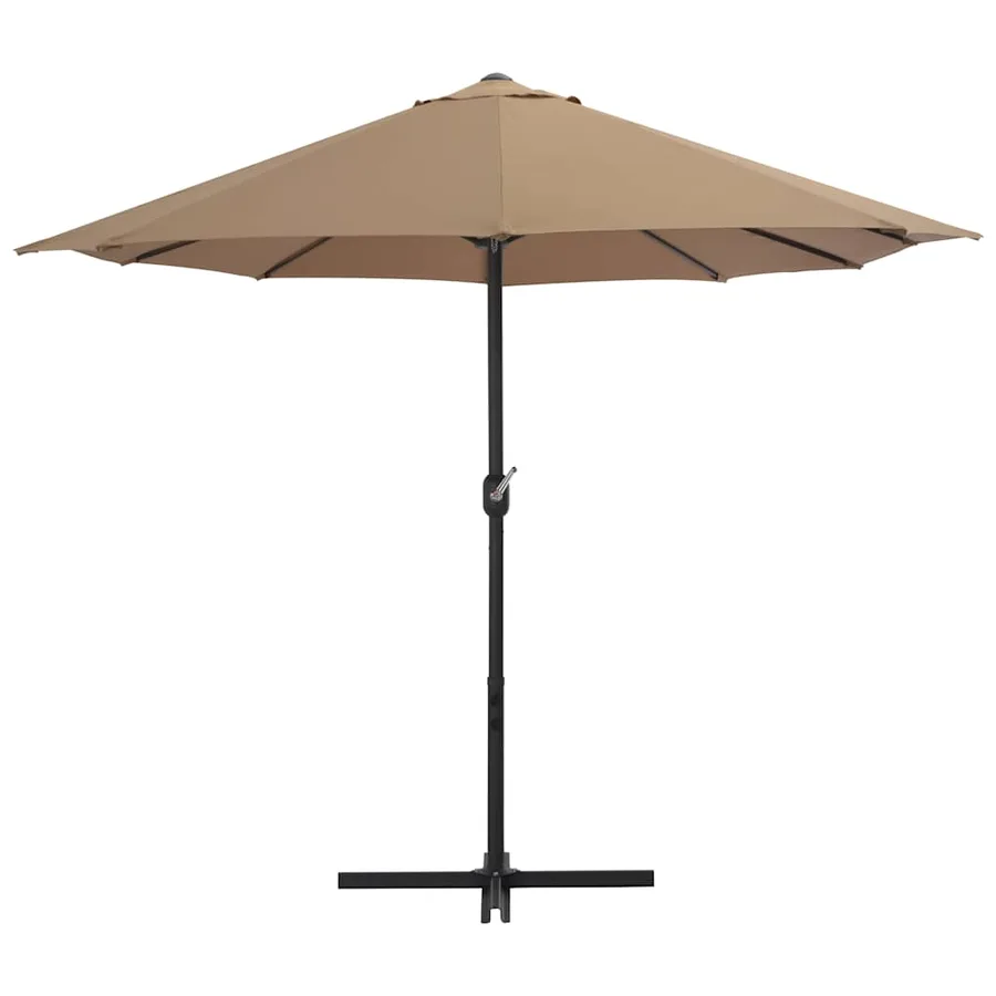 Parasol d'extérieur et poteau en aluminium 460x270 cm taupe - 4