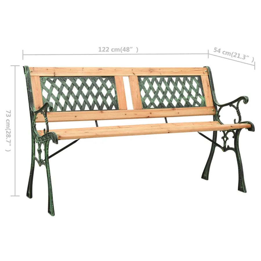 Banc de jardin 122 cm fonte et bois de sapin massif - 6