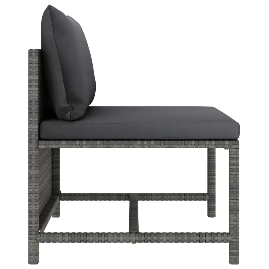 Salon de jardin 6 pcs avec coussins Résine tressée Gris - 16