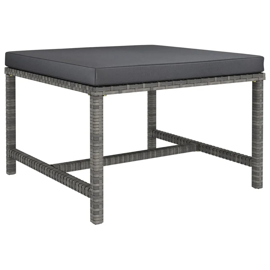 Salon de jardin 6 pcs avec coussins Résine tressée Gris - 8