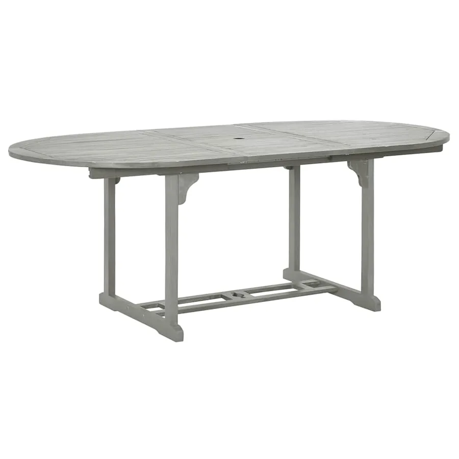 Table de jardin Gris 200x100x75 cm Bois d'acacia massif - 2