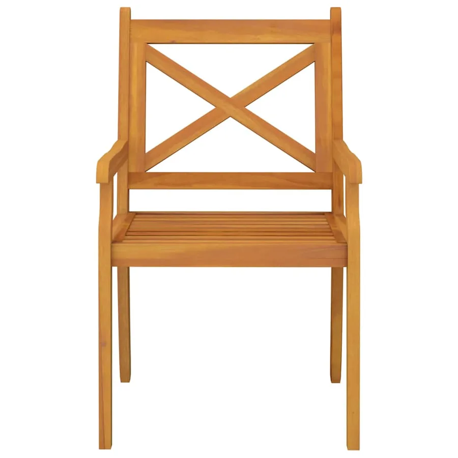 Chaises à manger d'extérieur lot de 2 Bois d'acacia massif - 4