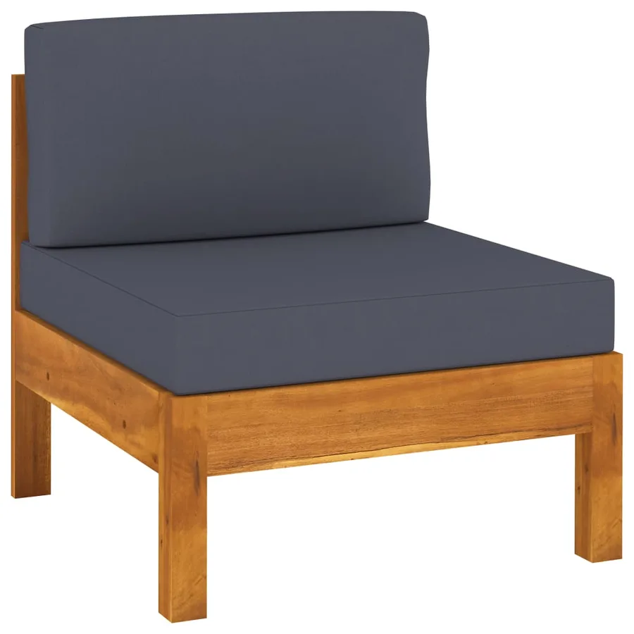 Salon de jardin 10 pcs avec coussins gris foncé Bois d'acacia - 7