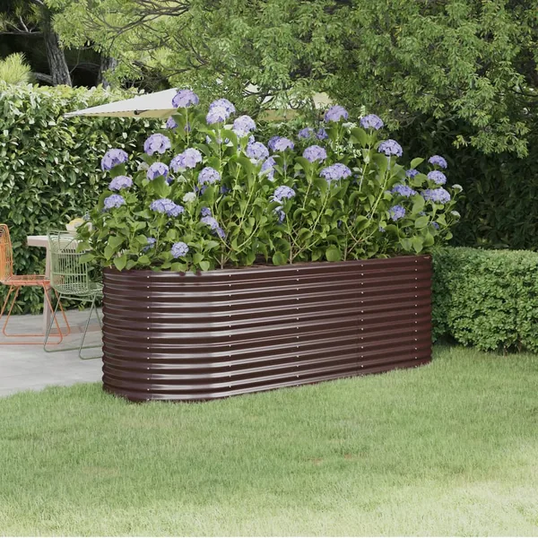 Lit surélevé de jardin Acier galvanisé marron
