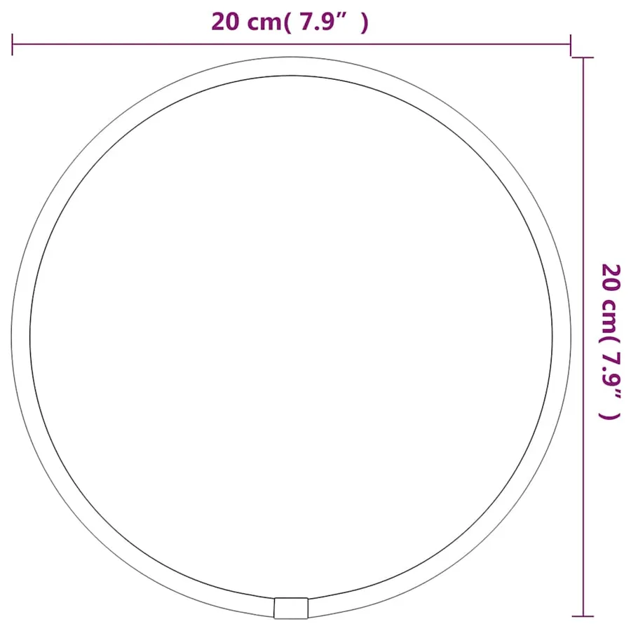 Miroir mural Noir Ø 20 cm Rond - 6