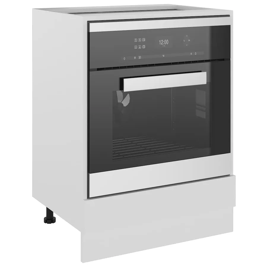 Meuble de four "Riga" blanc 60 x 46 x 81,5 cm en bois d'ingénierie - 4