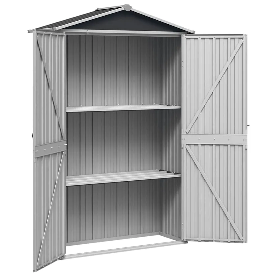 Abri de jardin Anthracite 116x45x175 cm Acier galvanisé - 5