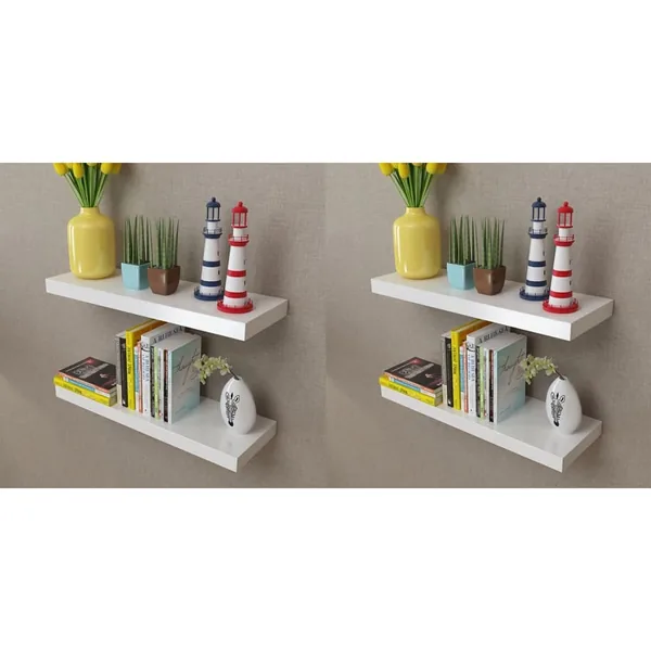 Étagères murales 4 pcs Blanc 60 cm