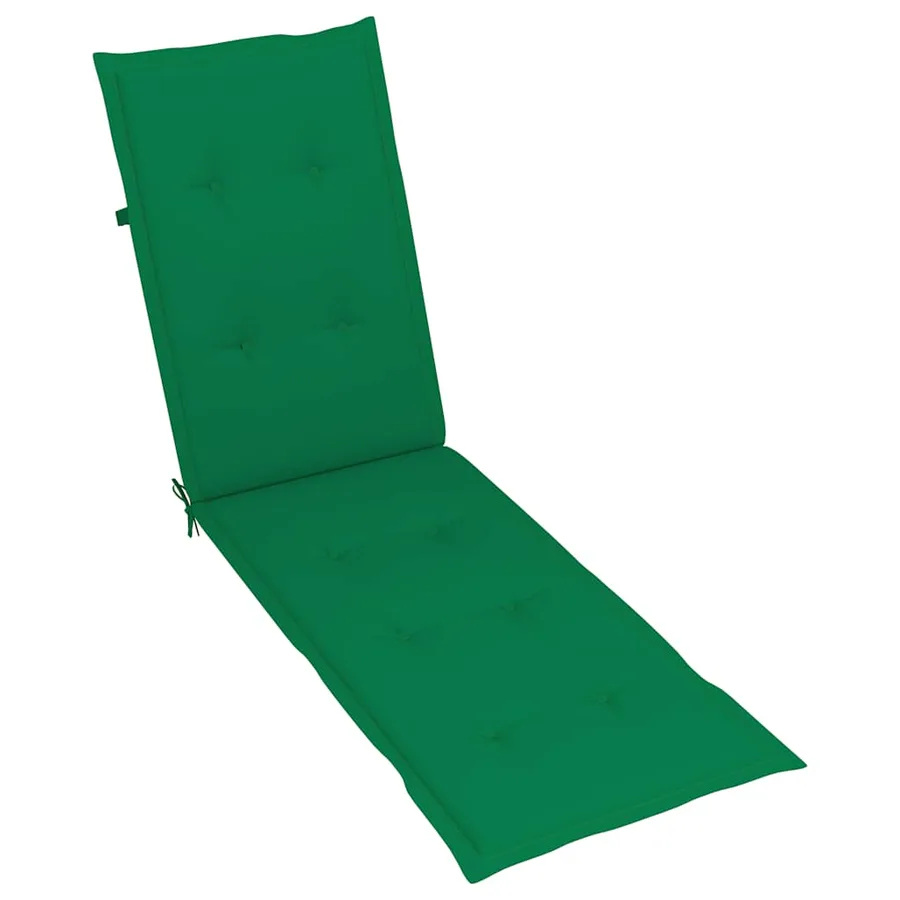Chaise longue d'extérieur repose-pied et coussin Acacia solide - 7