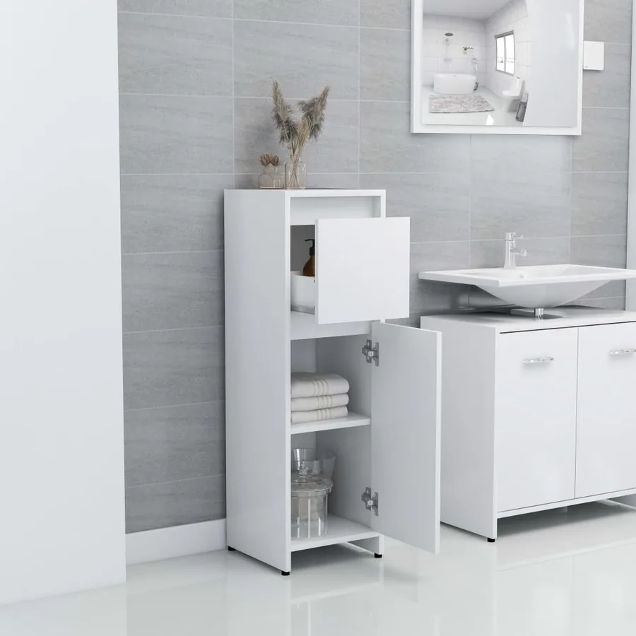 Ensemble de meubles de bain 3 pcs Blanc Bois d'ingénierie - 13