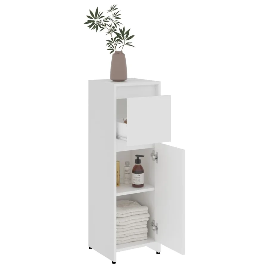 Ensemble de meubles de bain 3 pcs Blanc Bois d'ingénierie - 14