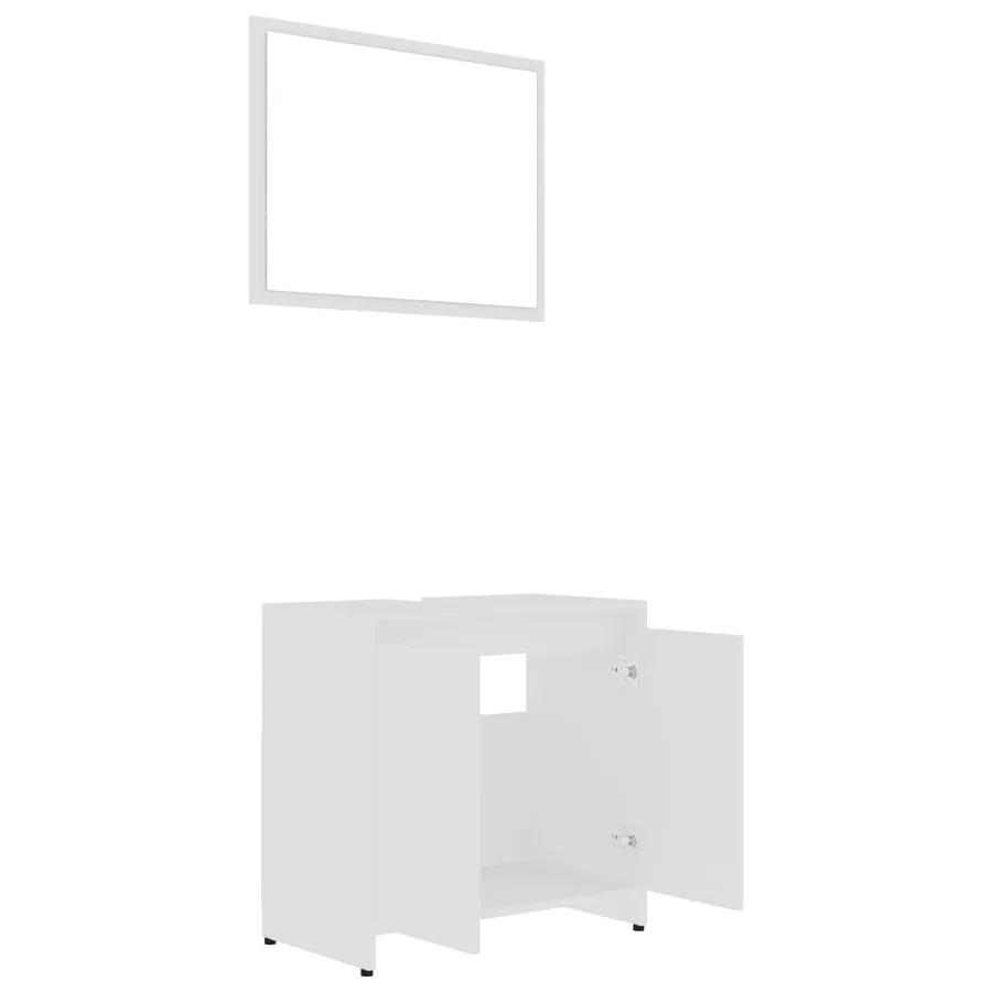 Ensemble de meubles de bain 3 pcs Blanc Bois d'ingénierie - 8