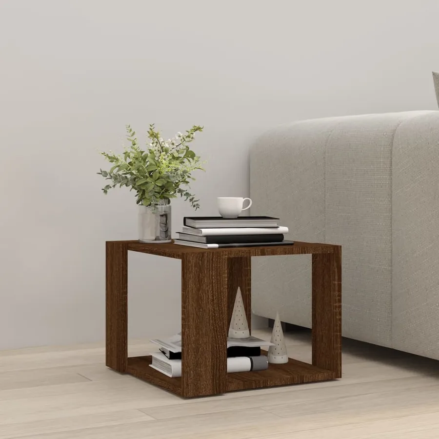 Table basse Chêne marron 40x40x30 cm Bois d'ingénierie - 3