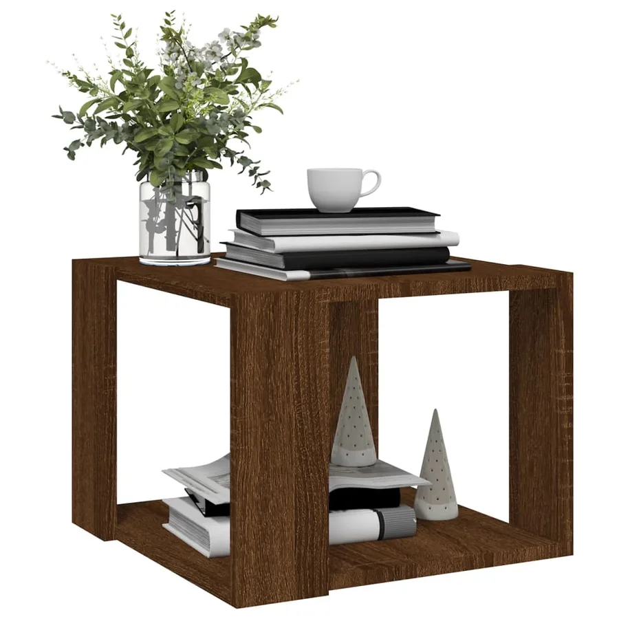 Table basse Chêne marron 40x40x30 cm Bois d'ingénierie - 4