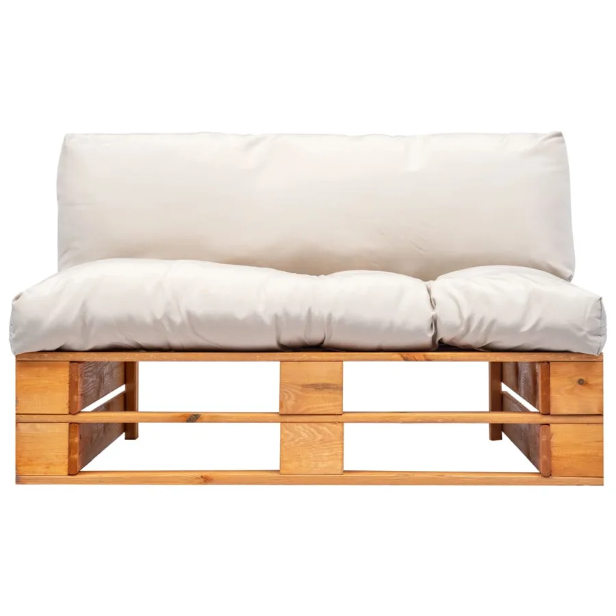 Canapé de jardin palette avec coussins sable Pinède - 2