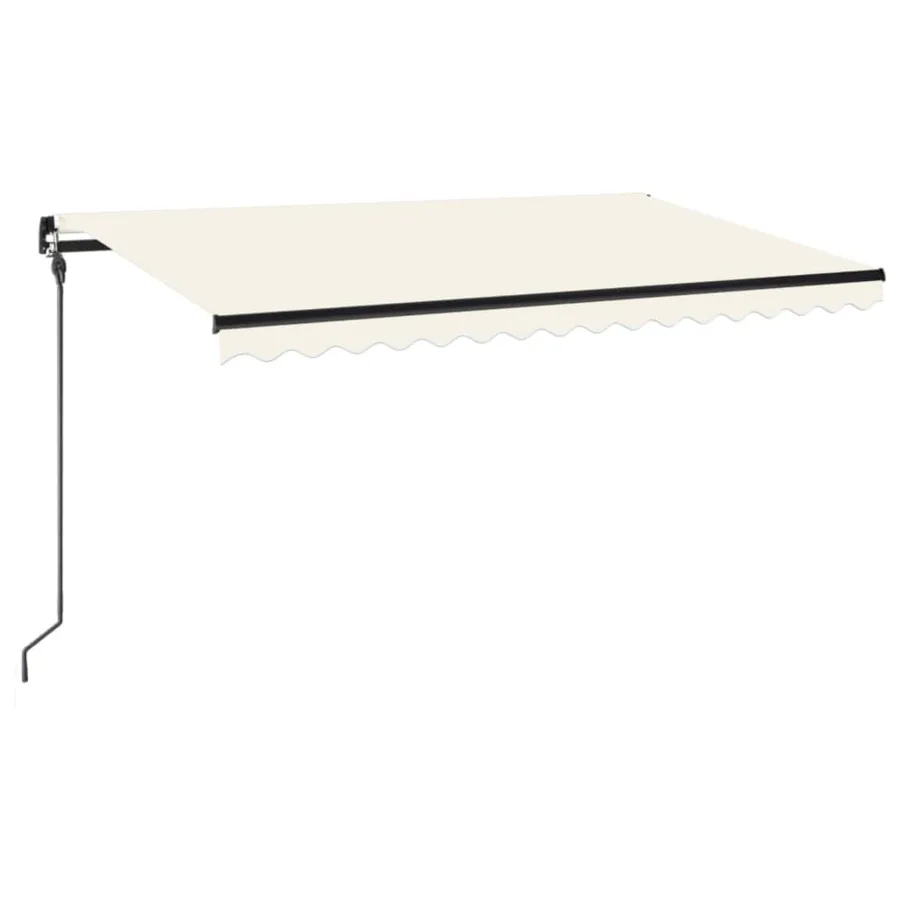 Auvent manuel rétractable avec LED 400x300 cm Crème - 2