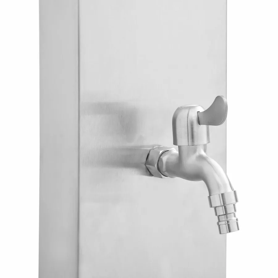 Douche d'extérieur avec receveur de douche WPC Acier inoxydable - 8