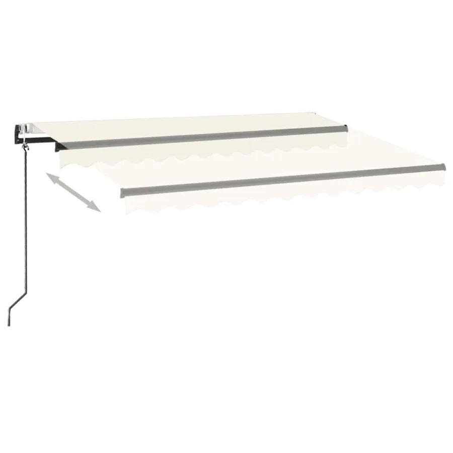 Auvent automatique avec capteur de vent et LED 300x250 cm Crème - 3
